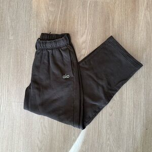 ALO Yoga Black Track Pants with White Logo